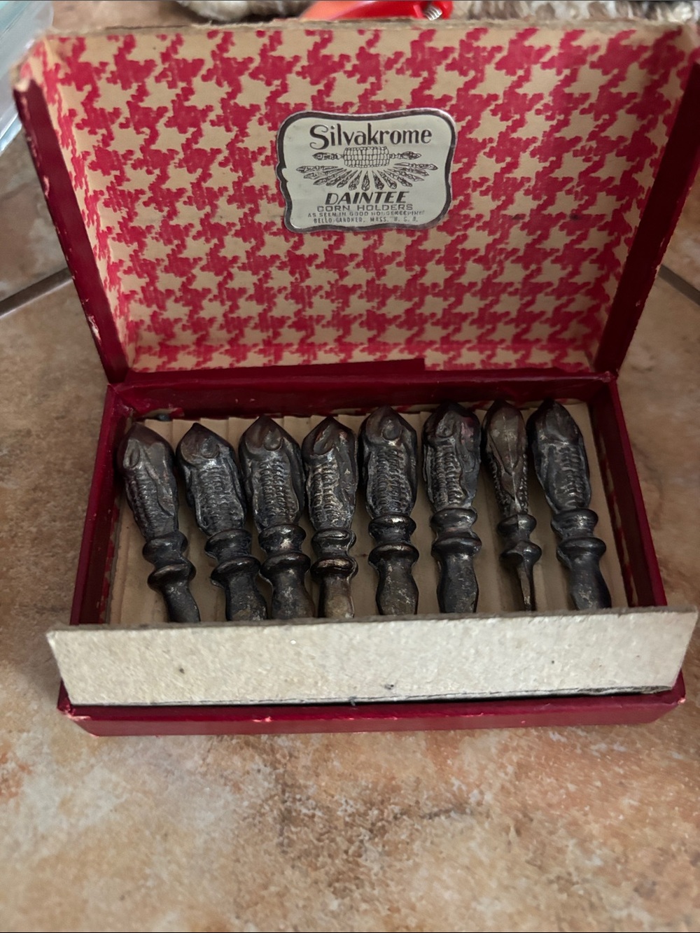 Silver corn holders Set of 8